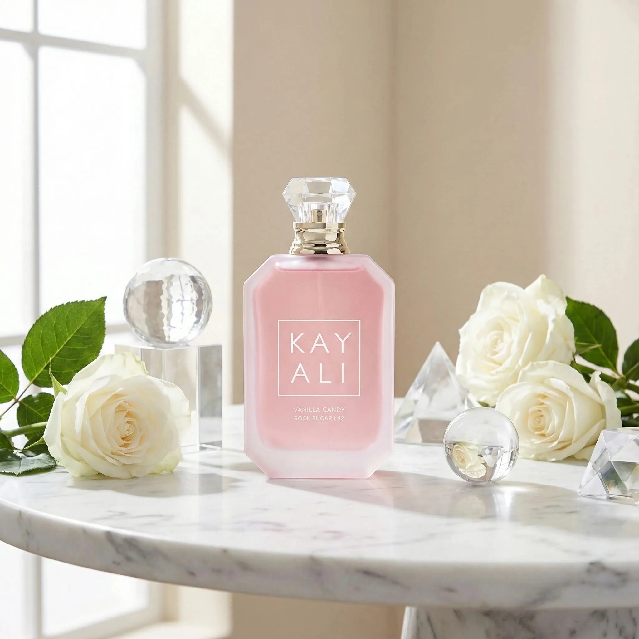 KAYALI Vainilla Caramelo Rock Azúcar 42 Nicho EDP 100ml |   Perfume dulce versátil unisex |   Crema de vainilla y caramelo con aroma violeta de pera