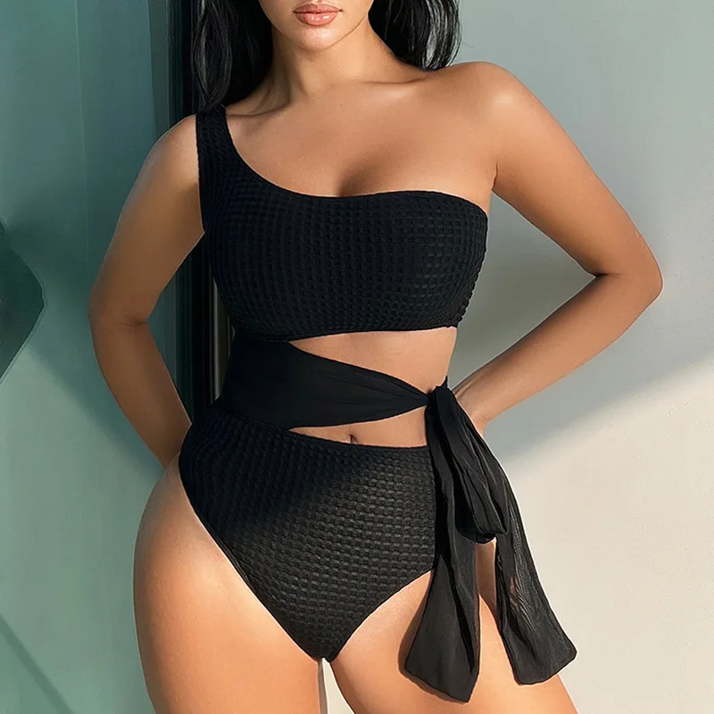 

Sexy Off Shoulder One-piece Swimsuit Beach Bikini Hot Spring Swimsuit Hollowed Out Swimwear Women One Piece Sexy Bathing Suit