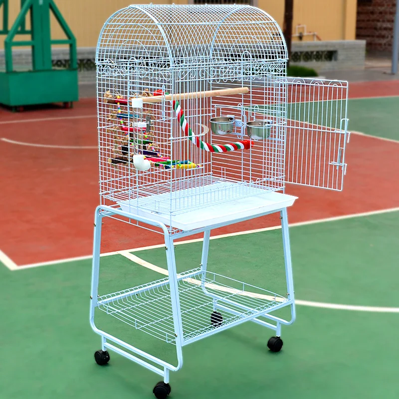 Dome Bird Cage Metal Extra Large Wrought Iron Bird Cage, Peony Wren Myna Parrot Breeding Bird Cage 706