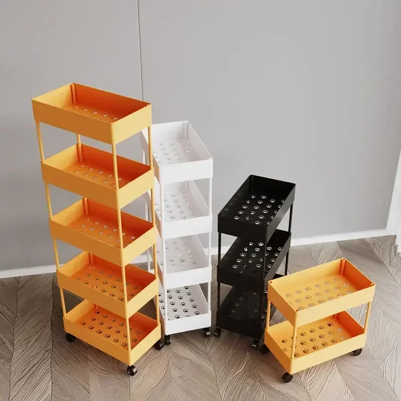 Trolley storage rack kitchen floor-standing multi-layer movable bathroom toilet storage rack bedroom snack storage