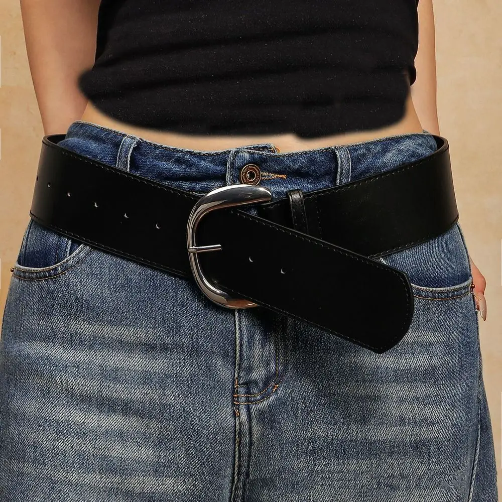 

Retro Suede Women Wide Belt Rivet Jeans Girdle Leather Waistband Metal Buckle Western Cowboy Belt Women