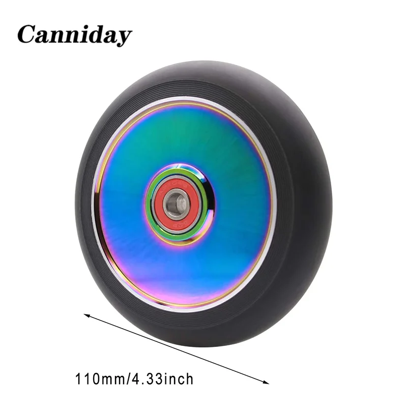 Scooter Wheels with Bearing Kick, Aluminum Alloy, Scooter Parts, Replacement Accessories, Pro Stunt, 110mm, 120mm, 2Pcs