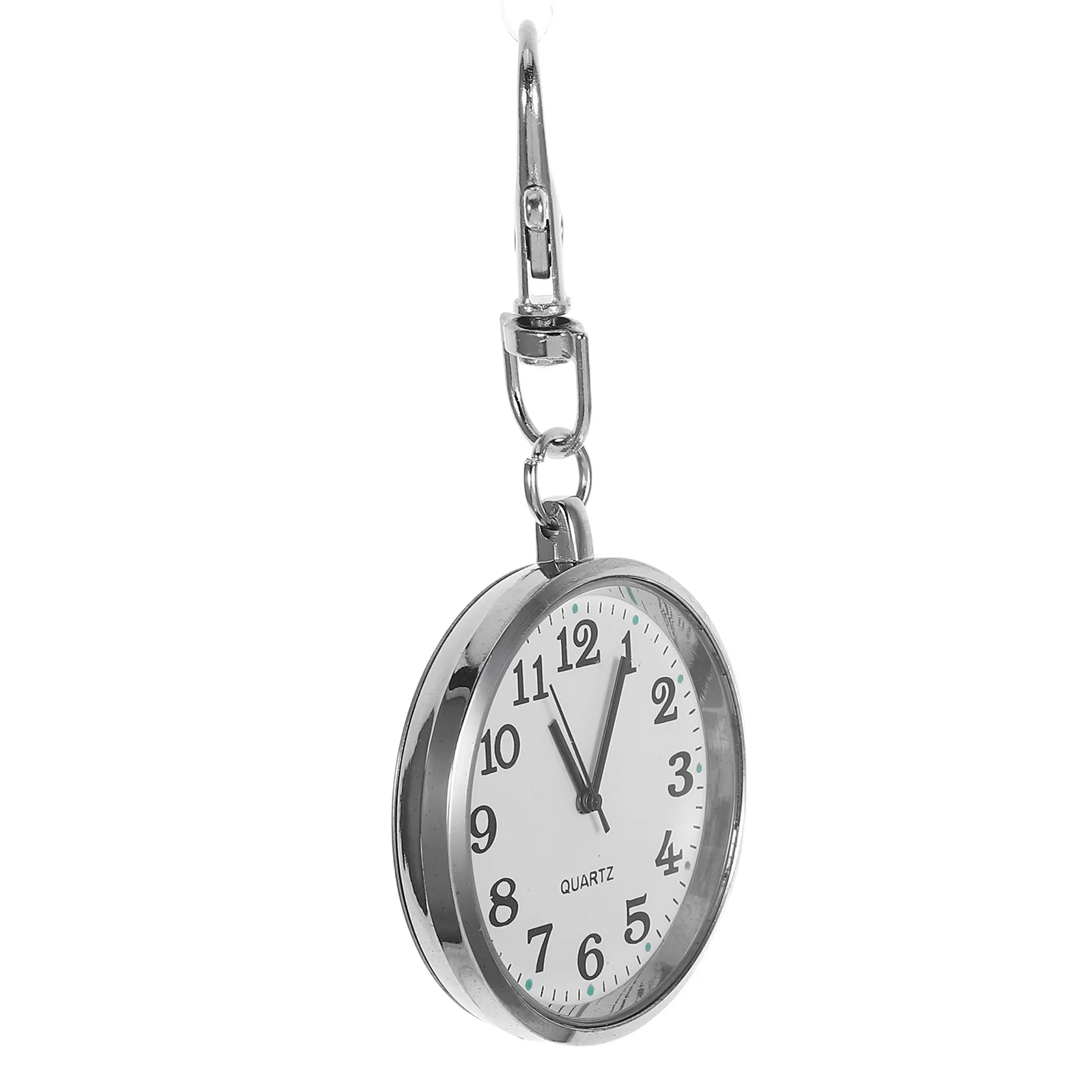 Large Number Pocket Watch Keychain Clear Analog Clock for Exams Nursing Students Kids Elderly Vintage Nurse Lapel Watch