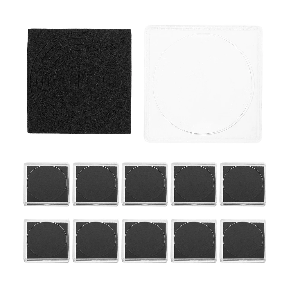 25 قطعة صندوق تجميع مدمج مربع شفاف محمول منظم تخزين العملات المعدنية البلاستيكية لمستلزمات جمع العملات المعدنية للسفر المنزلي #2