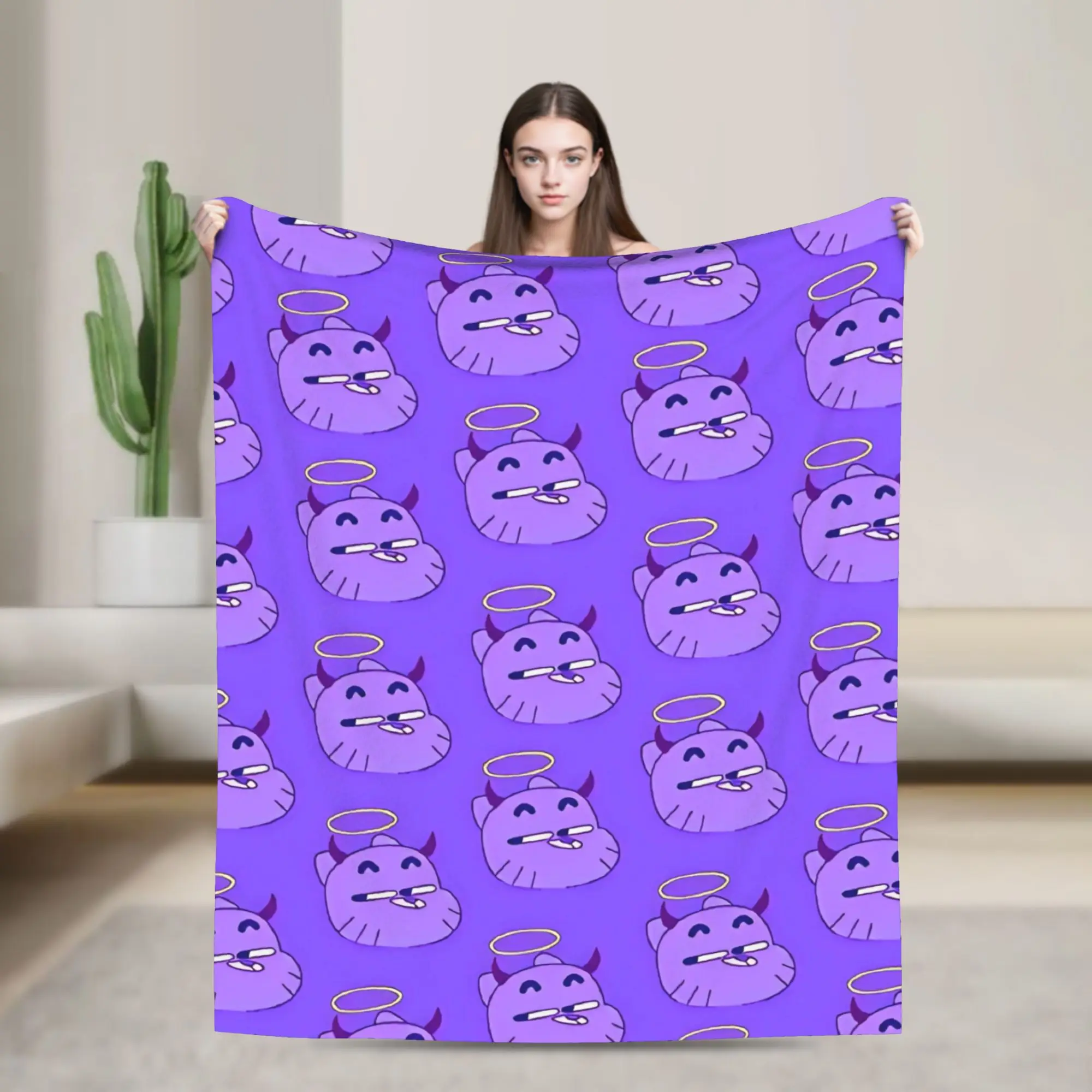 Gumballs Devil Blankets Fleece Summer Air Conditioning Comedy Throw Blanket for Bedding Couch Bedspread