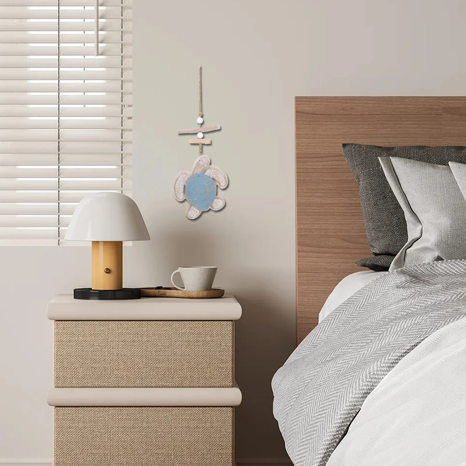 

Wooden Sea Turtle Wall Decor Sky Blue Rustic Beach Theme Hanging Ornament Nautical Coastal Wall Art Mediterranean Style