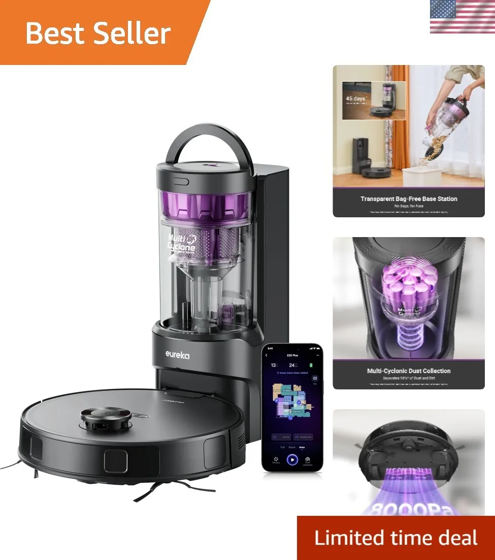 Robot Vacuum with Bagless Self Emptying Station, Robotic Vacuum and Mop Combo...