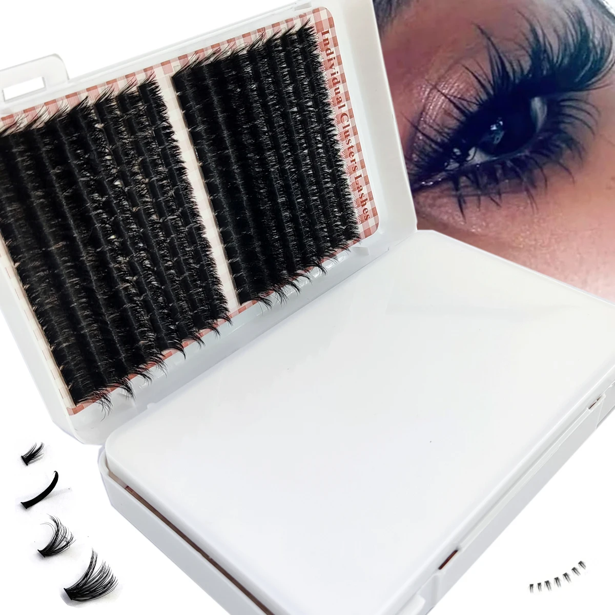 HBZGTLAD Neue flauschige Wimpern-Cluster 200D-60D – Untere Wimpern + Dornen-Cluster, Feen-Manga-Wimpern-Cluster, verlängerte Wimpern-Cluster mit Spikes für den Augenbereich – Detail 4