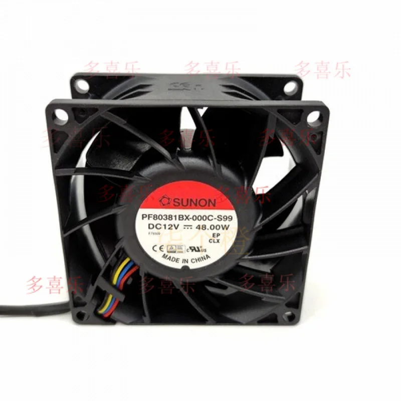 

ZMZM 1/piece New PF80381BX-0000-S99 4-wire for SUNON 8038 12V 48.00W 8CM Cooling fan