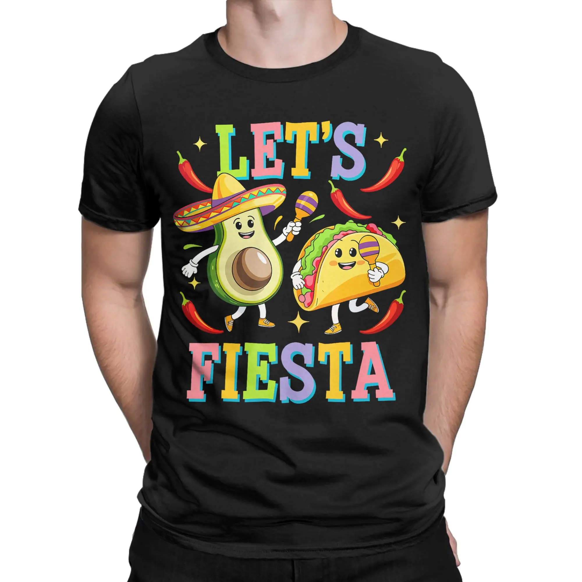 Tres Amigos Avocados Guac Cinco De Mayo Fiesta Men's T Shirt  Fun Tee Shirt Short Sleeve O Neck T-Shirt 100% Cotton 6XL Tops