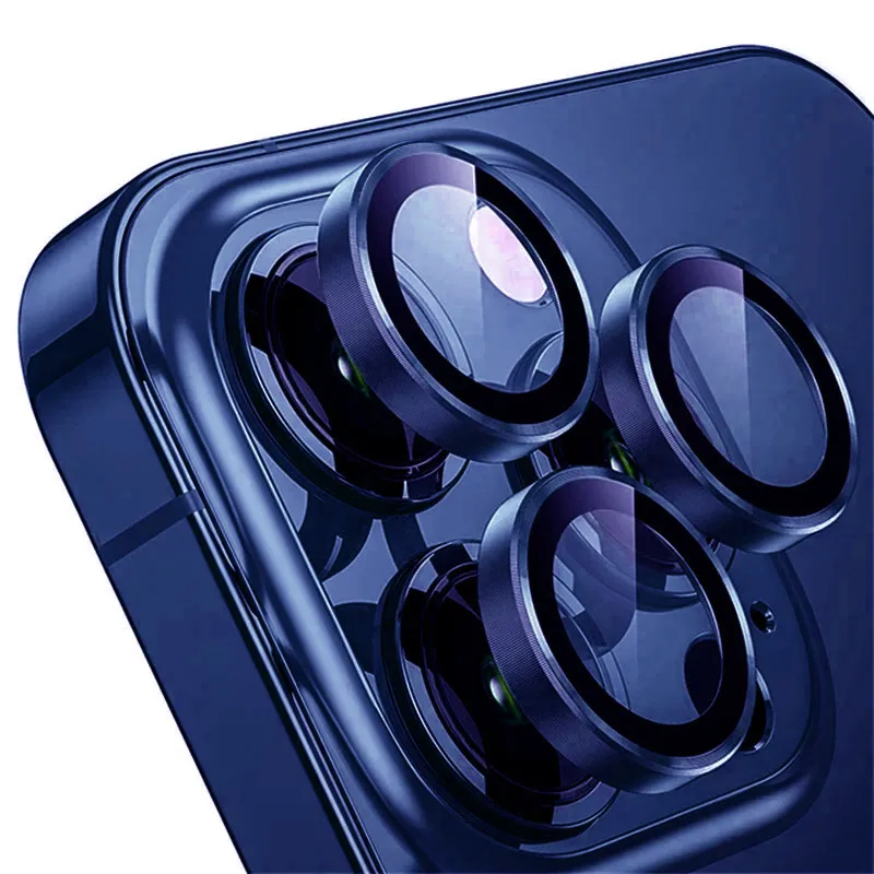 3D gebogene gehärtete Glas Metall Ring Kamera Schutz Abdeckung für iPhone 17 Pro Max 15 14 16 Pro 17 Air hintere Objektiv Film schützen Kappe