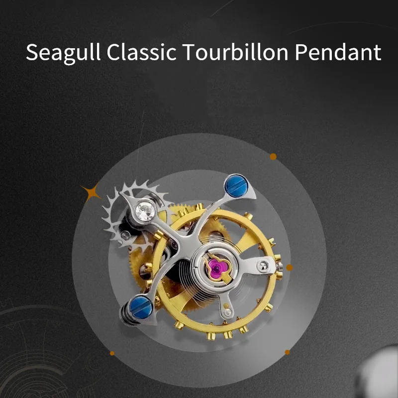 2022 New Seagull Eccentric Tourbillon Pendant Necklace Pendant Diameter 19mm