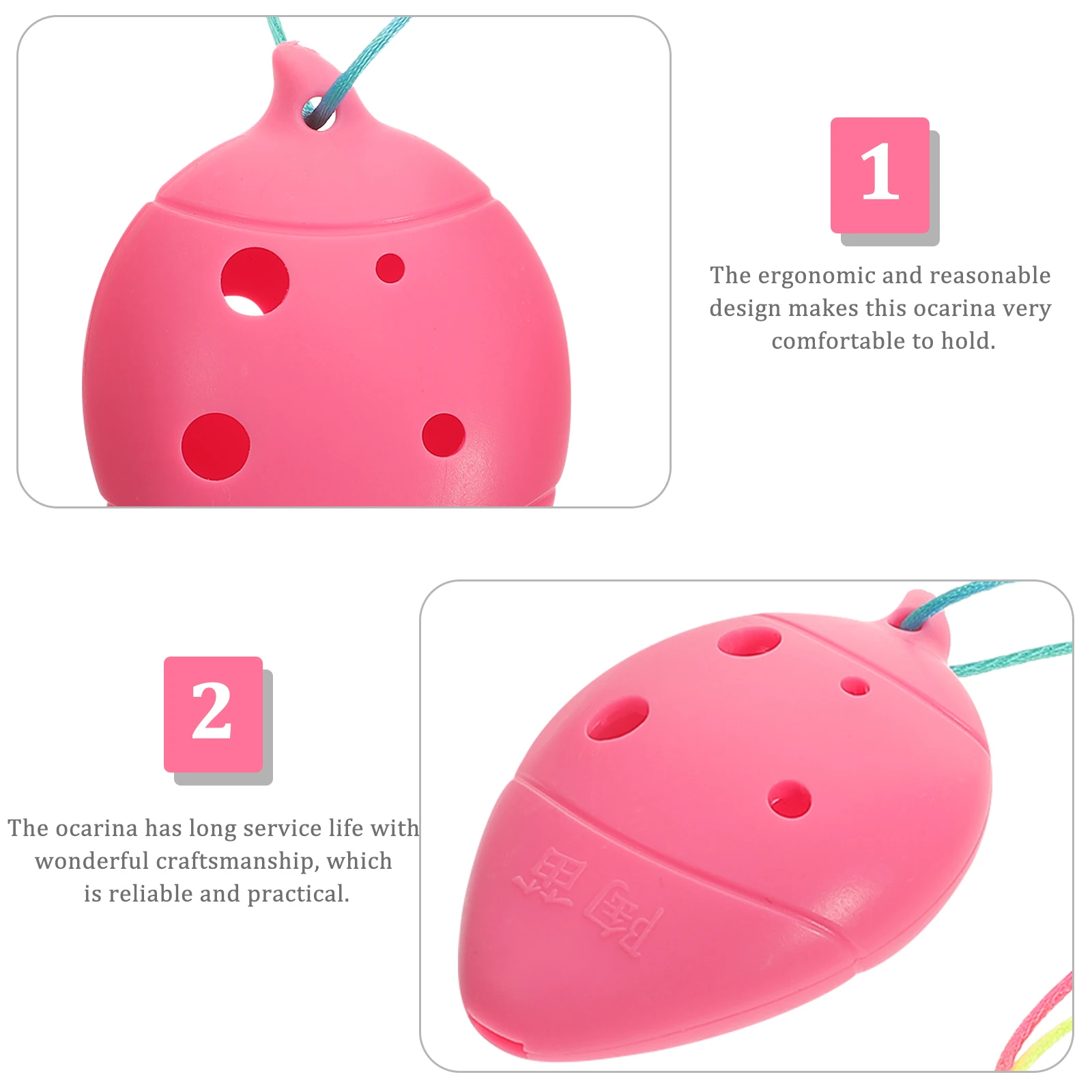 

4pcs Mini Ocarina Musical Instrument Pink Bulk Child Toy ABS Material Practice Beginner Music Gifts