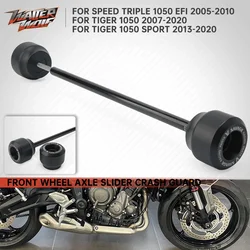 For Speed Triple 1050 EFI Tiger 1050 Sport Front Wheel Axle Fork Crash Slider Guard Wheel Spindle Hub Falling Protection 05-2020