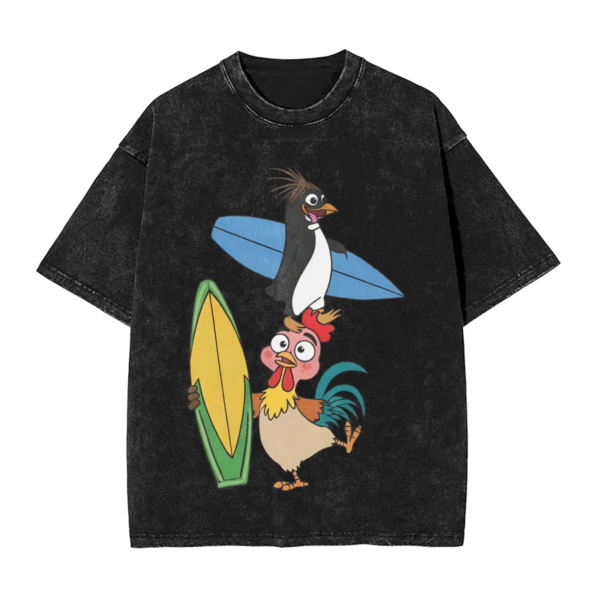 Summer Surf's Up Chicken Joe Washed T Shirt Outfit Oversize T-Shirts  for Men Women Tee