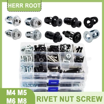 M4 M5 M6 M8 Rivet Nut Screw Kit Expansion Screw Molly Jack Nut Shape Metal Insertplate Plate Clamp Rivet Nut Screw Set