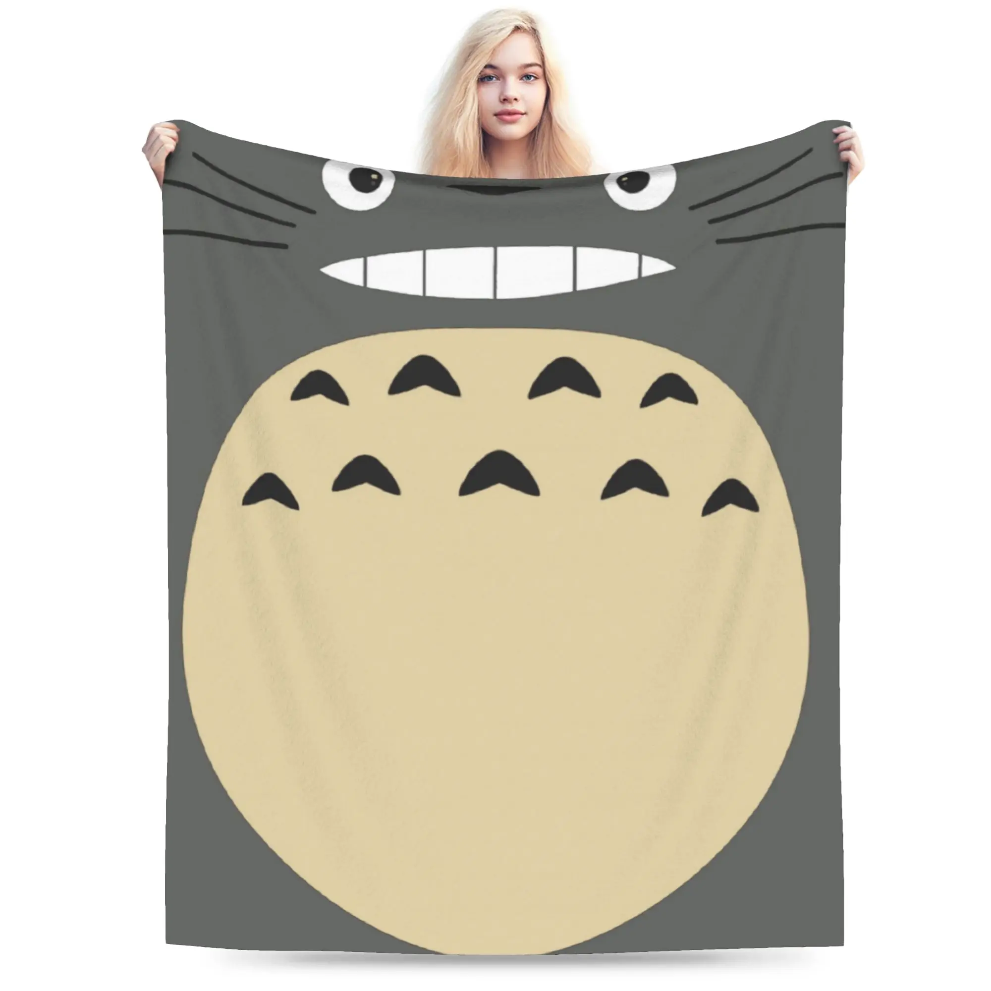 T-Totoroes Blanket Ultra-Soft Fleece Novelty Present Cartoon Grey Totoro Throw Blankets Bedding Throws
