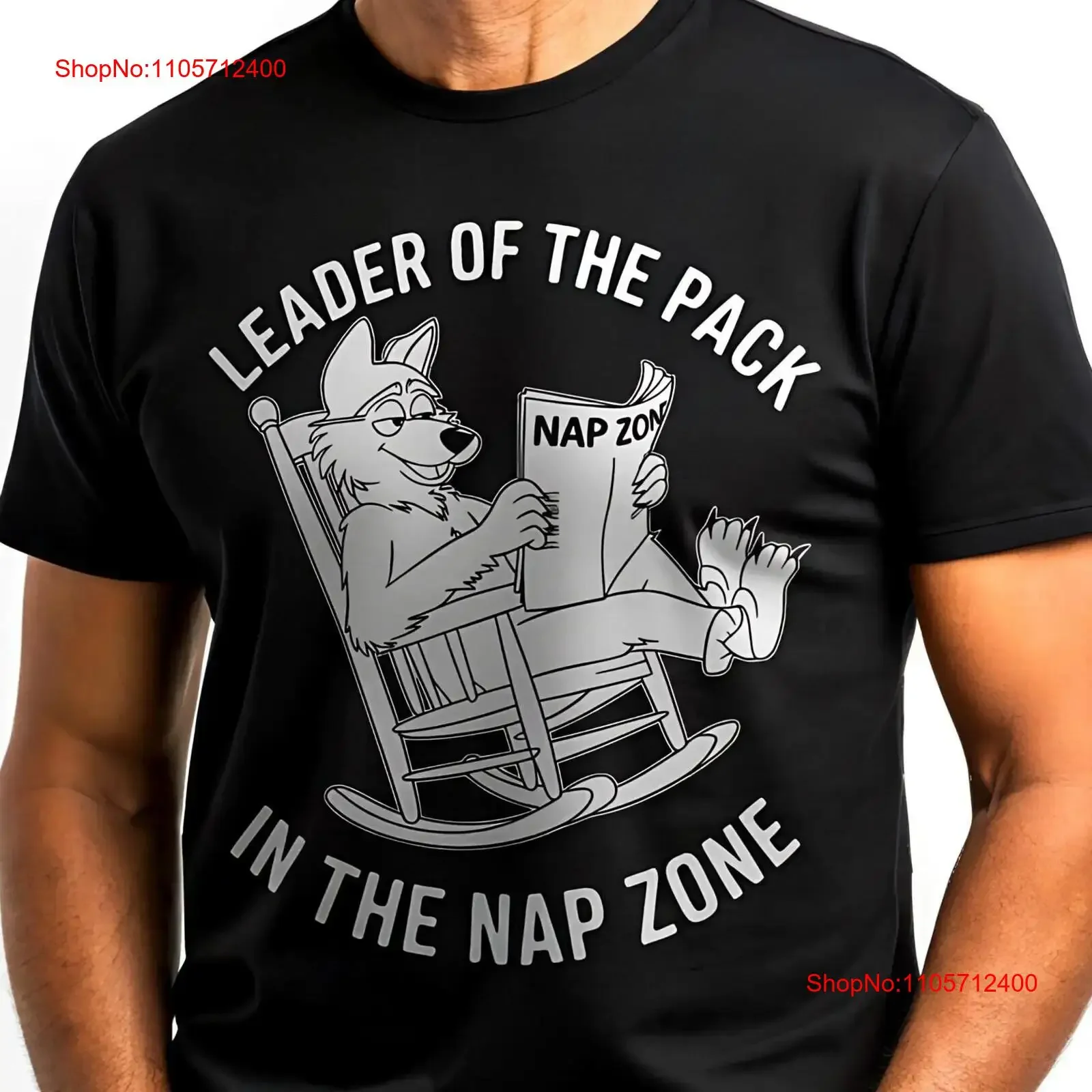 Leader of the Pack in Nap Zone T Shirt Funny Dad Wolf Fun Father's Day Relaxation Humor Lazy vintage Washed Stylish homme