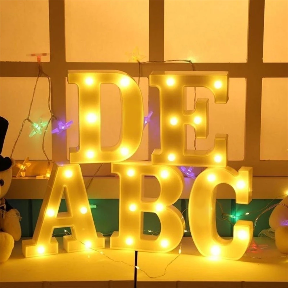 Alphabet LED Night Lights Luminous Number Lamp 16cm Letter Light For Home Wedding Birthday Christmas Party Decoration_maomaolike.com