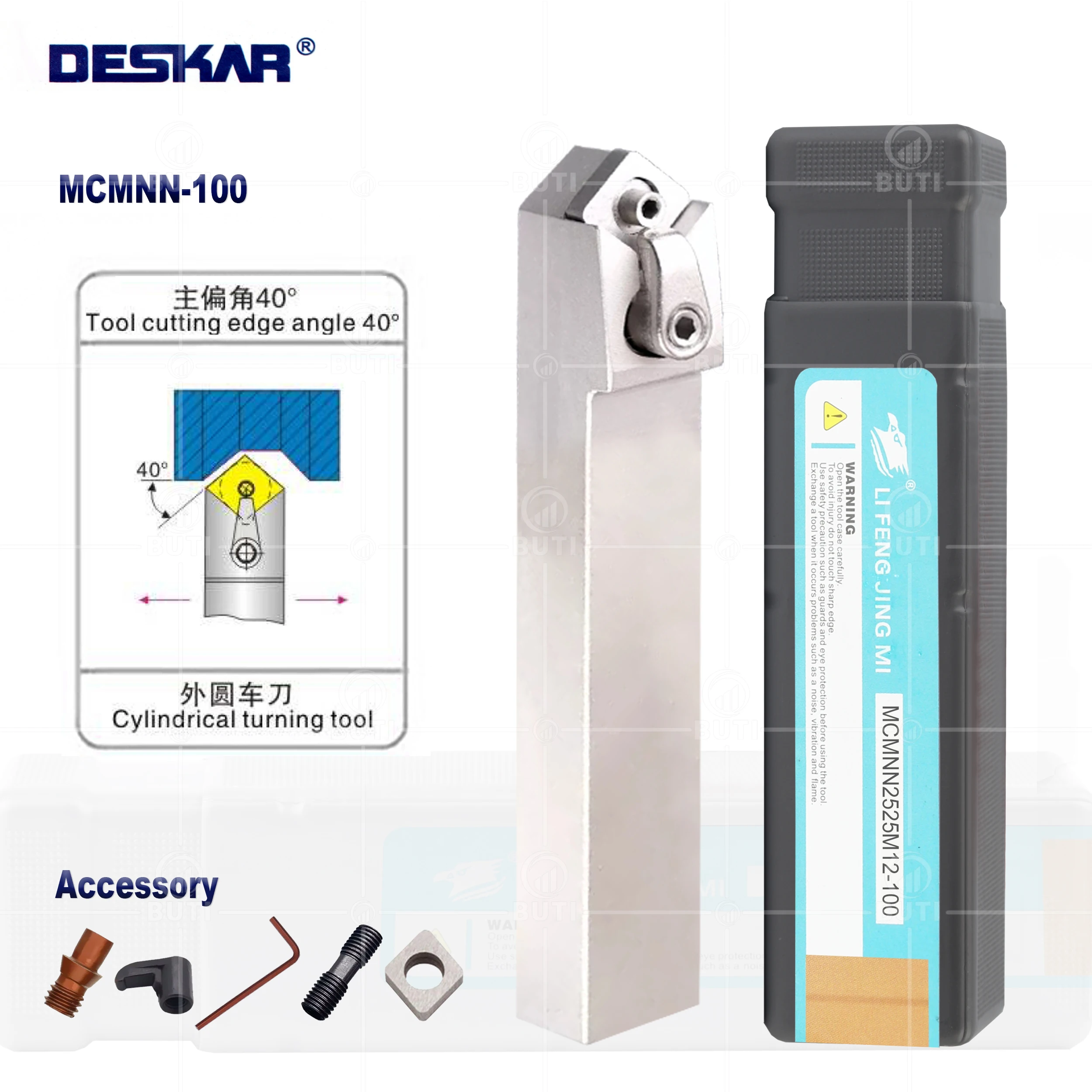 

DESKAR 100% Original MCMNN2020K12-100 Lathe MCMNN2525M12-100 External Turning Tools White Holder CNC Cutting Cutter Boring Bar