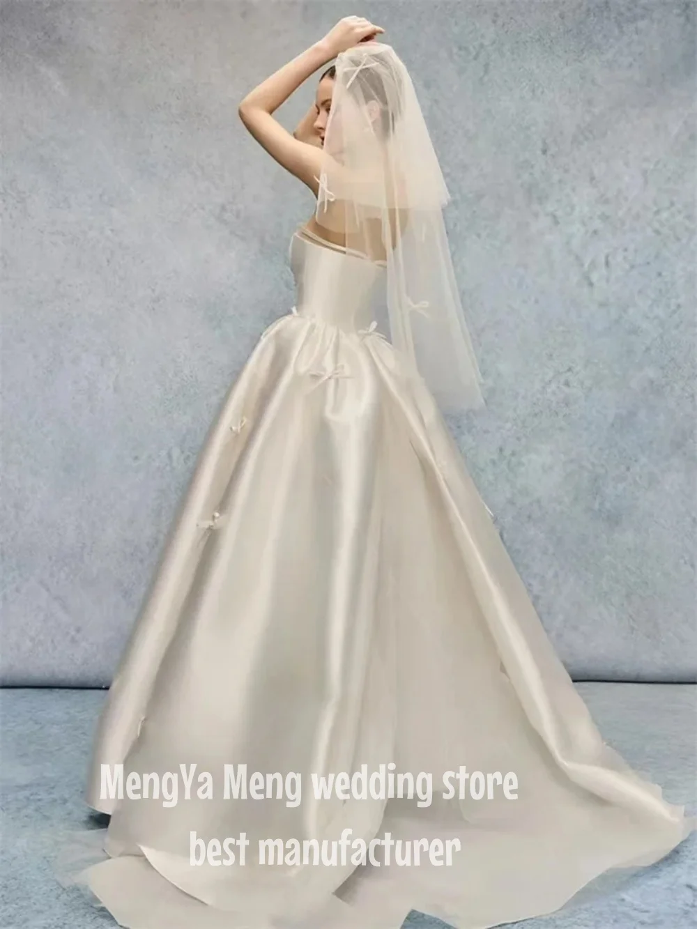 ZHUISHU 2025 Newest Wedding Dresses A-Line Strapless Sleeveless With Bows Customized Bride Gown Vestidos De Novias Belt bow