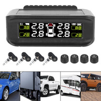 Car Safety Digital Display Tire Pressure Monitoring System Smart Car TPMS Wireless Solar Power Tire Pressure Alarm System