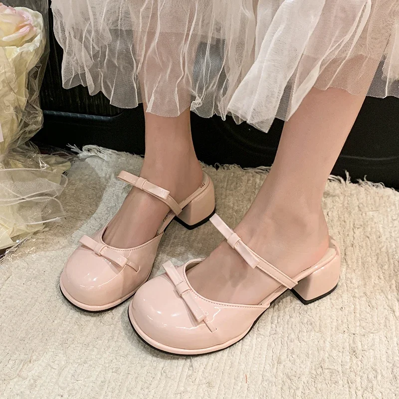 

Новые летние нескользящие износостойкие квадратные тапочки на высоком каблуке с круглой головкой и мелким горлышком