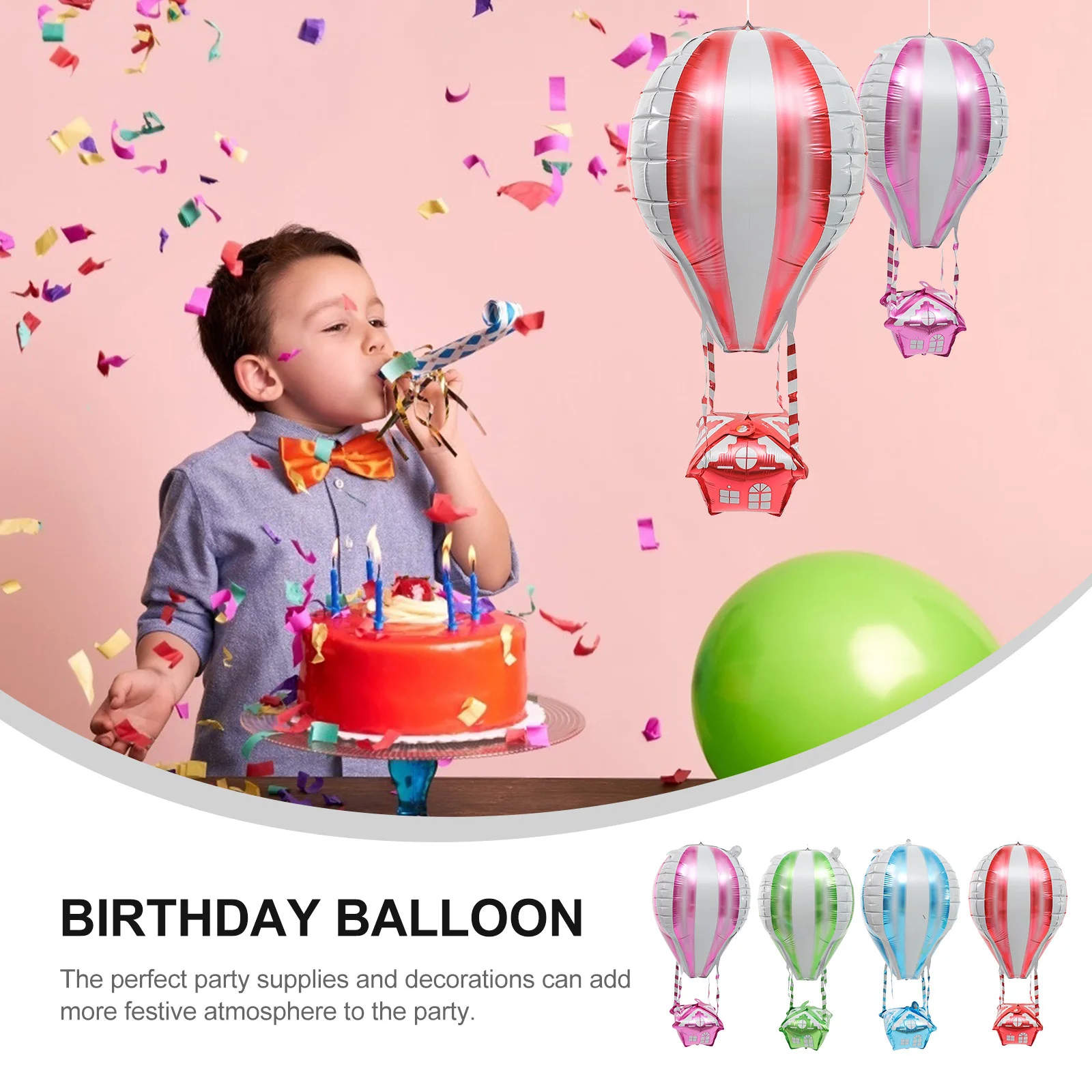 

4Pcs 4d Hot Air Balloons Aluminum Foil Kids Birthday Party Decorations Birthday Balloon Aluminum Foil Balloon