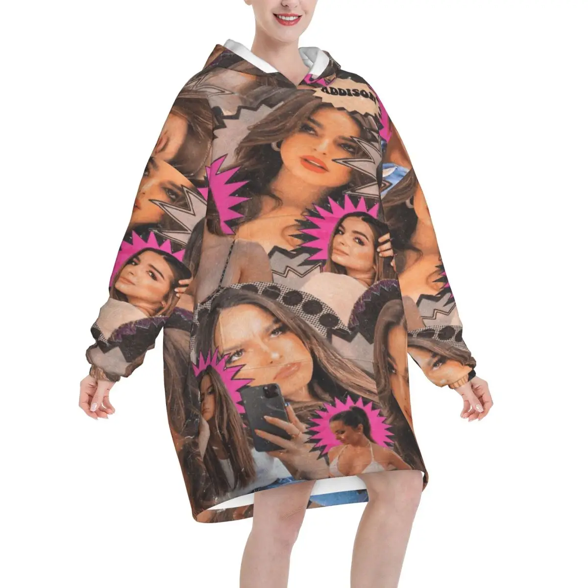 Addisons Raes Blanket Hoodie Oversized Wearable Sweatshirt Blanket Warm Gifts for Women Girls Girlfriend