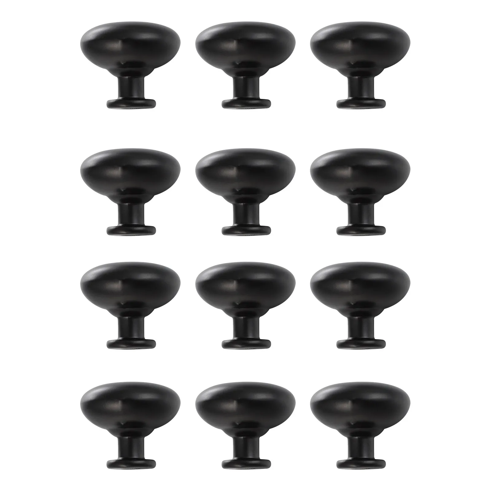 12Pcs Black Small Cabinet Handles Aluminum Drawer Knobs Simple Round Pulls European Style Door Pulls Suitable for Wardrobes Shoe