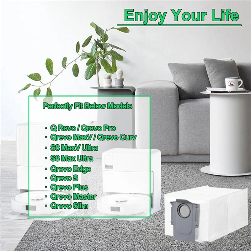 A83G-22PCS Мешки для пыли для Roborock Saros 10/10R, Q Revo, Qrevo S/Slim, S8 Maxv Ultra, S8 Max Ultra, детали пылесоса