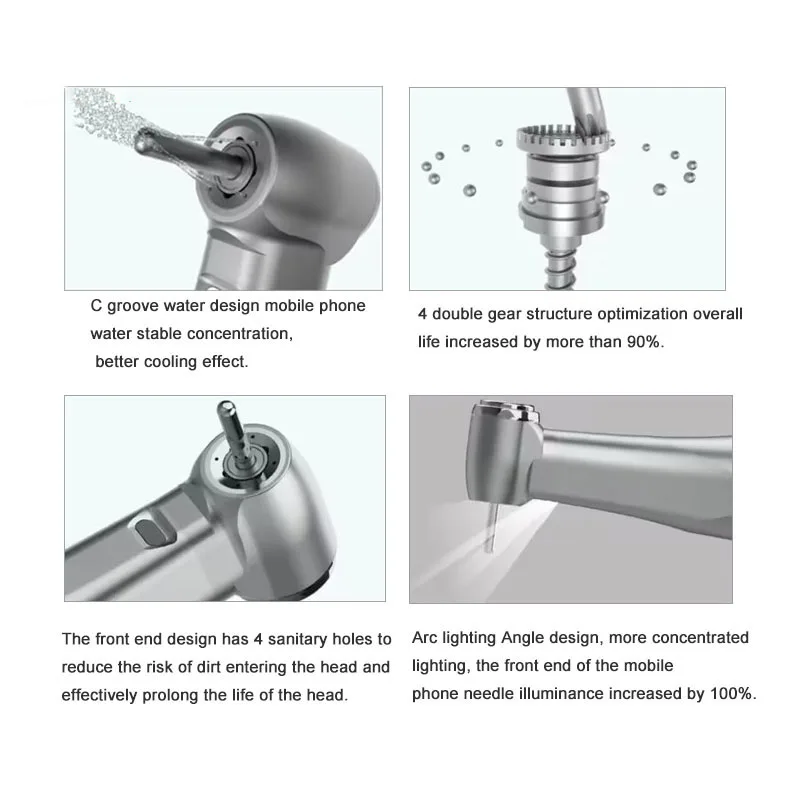 Dental Contra Angle 1:5 Increasing Optical Fiber Spray Inner Water COXO CX235 C7-5 Eletric Motor Drill Dental Tool