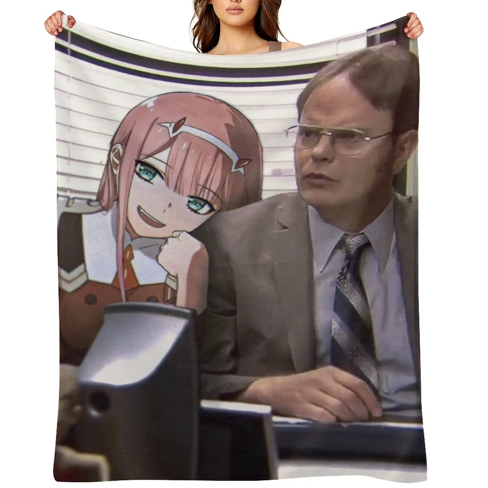 

Darling in the Office Throw Blanket Sofa Quilt Personalized Gift wednesday Furrys Blankets