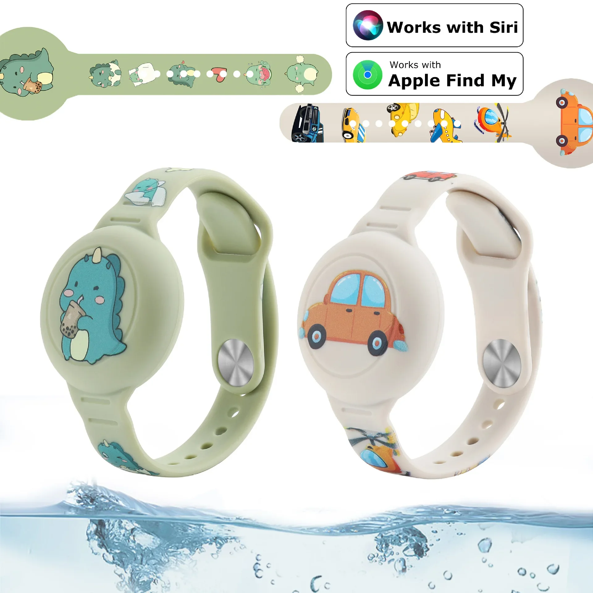 Wasserdichtes Silikon-Armband-Schutzgehäuse für Apple AirTag Tracker, Anti-Verlust-Schutzhülle, Kinder-AirTag-Tracker-Ortungsgerät-Armband – Detail 1