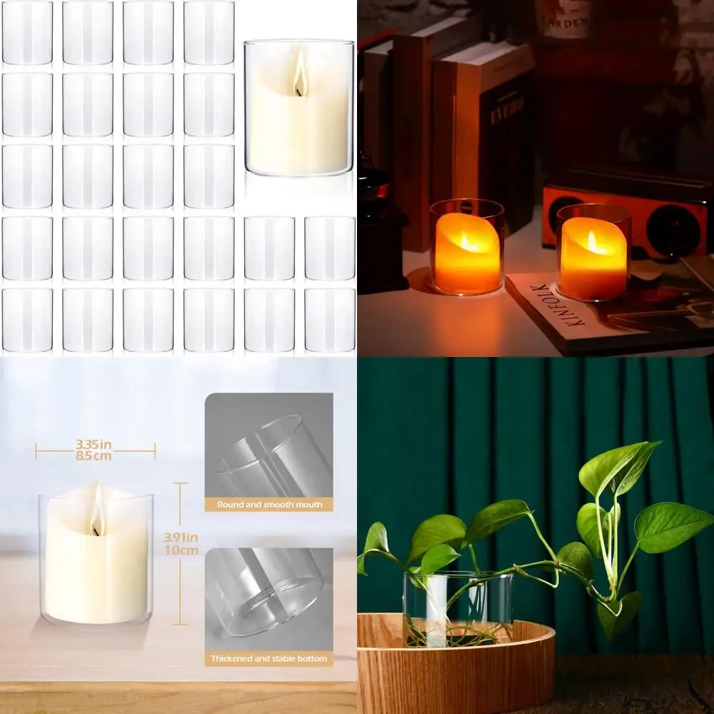 

Цилиндрические вазы из прозрачного стекла высотой 4 дюйма, упаковка из 24 штук, оптом для свадебных центральных элементов, прозрачные подсвечники, украшения стола