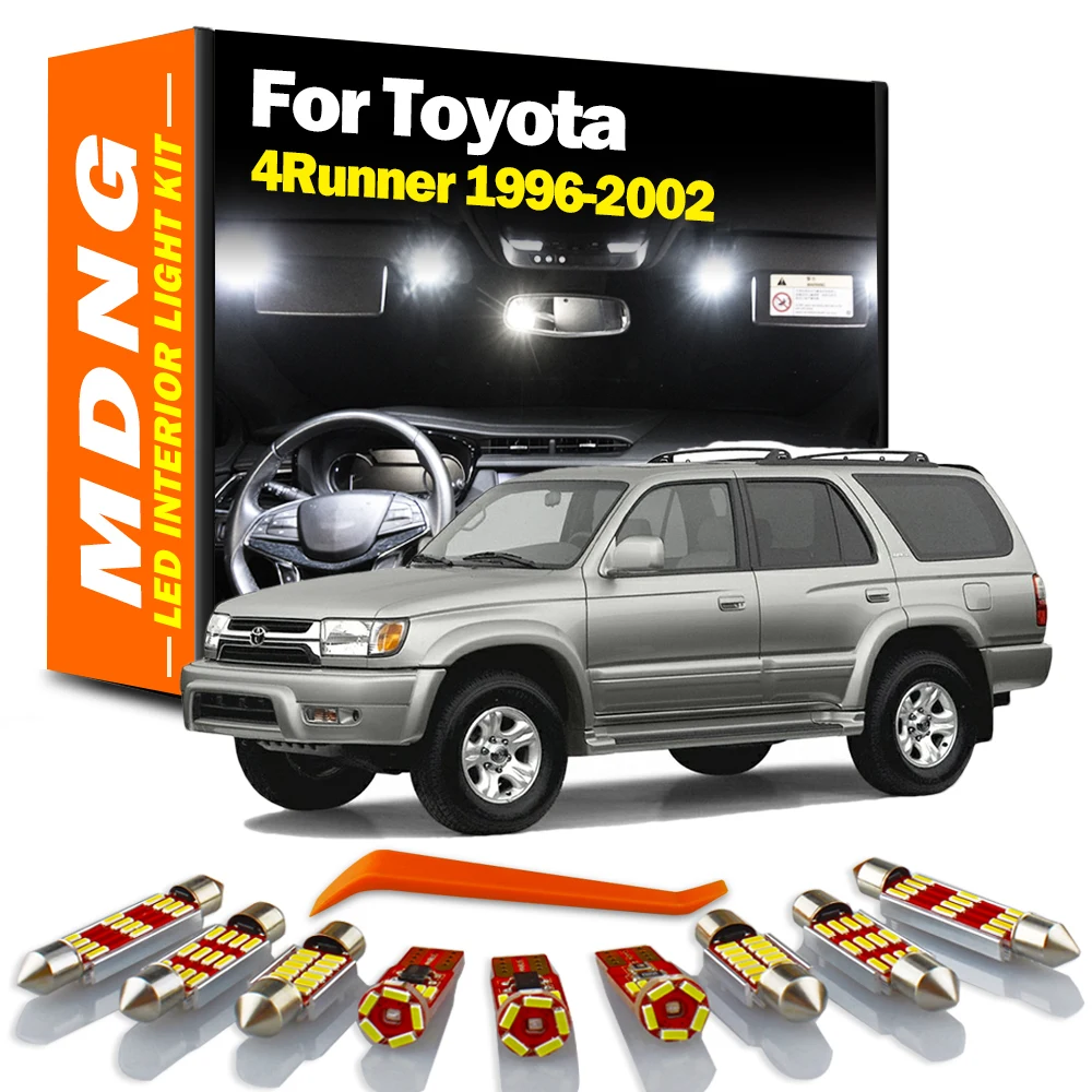 MDNG 14 Pz Auto Kit Luce Interna A LED Per Toyota 4Runner 1996 1997 1998 1999 2000 2001 2002 Canbus Cupola Mappa Tronco Lampada Lampadine A Led