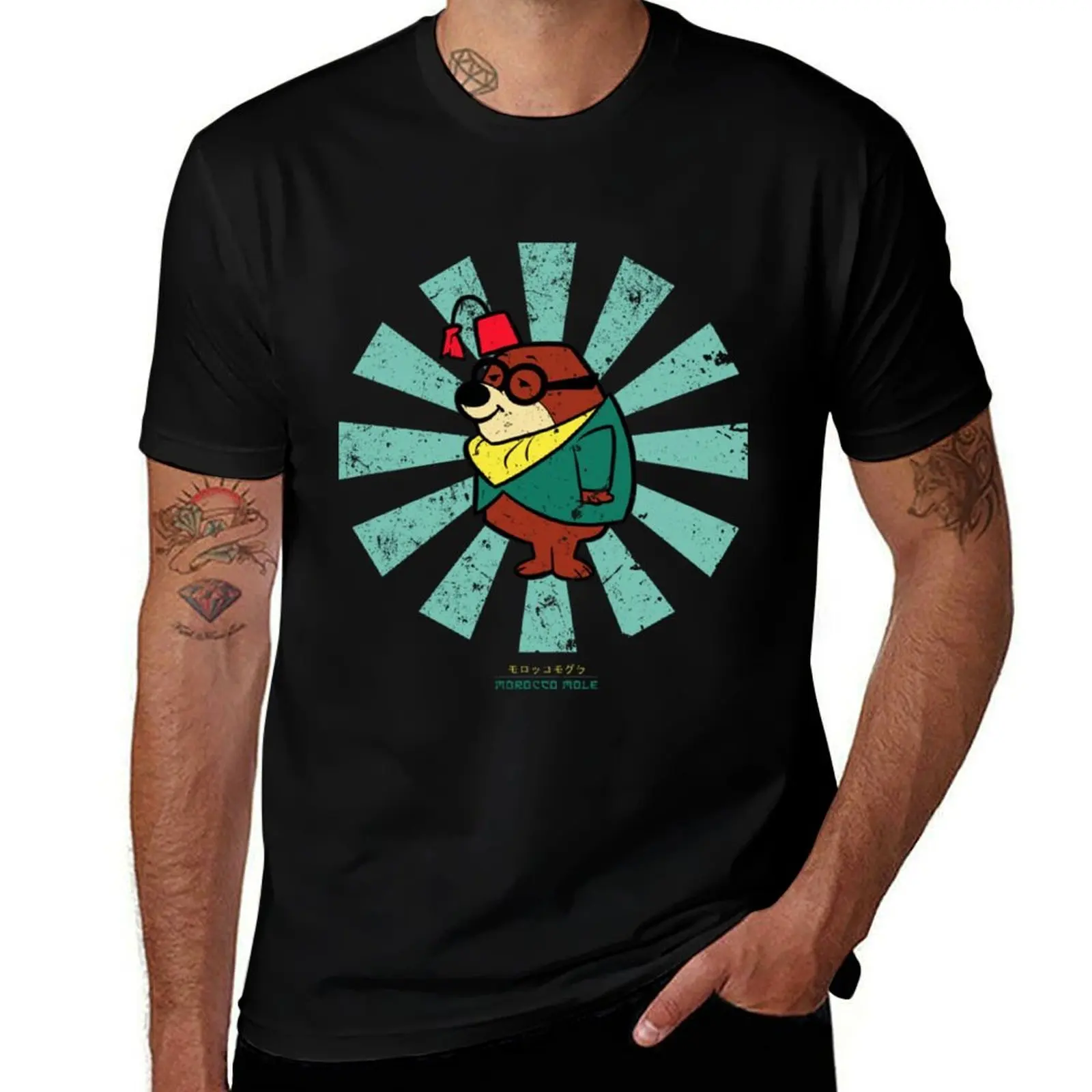 Morocco Mole Retro Japanese Secret Squirrel T-Shirt Plus Size Non-Shrink T-Shirt