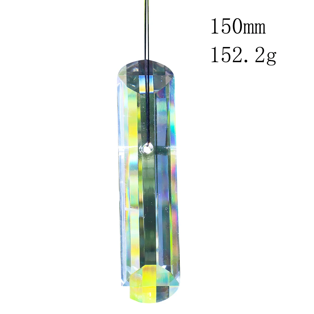 Muy Bien 150mm Clear Cylindrical Crystal Prism Faceted SunCatcher Lucky Feng Shui Pendant Home Garden Wedding Decoration Crafts