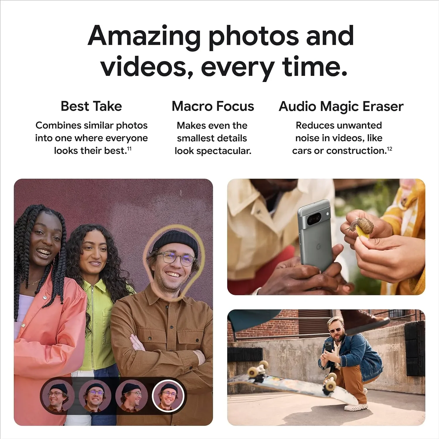 Google Pixel 8 5G Pixel8 6.2 inch OLED 8GB RAM 128/256GB ROM NFC Octa Core Google Tensor G3 Original Unlocked Android Cell Phone