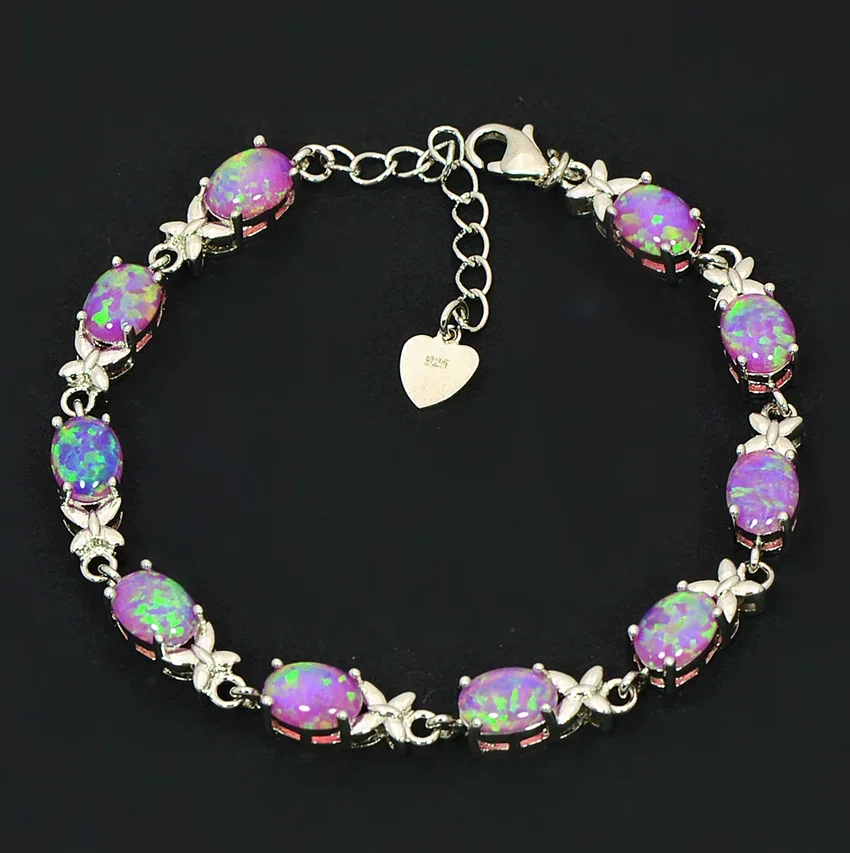 JLB-002 Popular Oval white Fire Opal Bracelet fashion Jewelry bangle Bracelet for girls gift and Birthday Gift