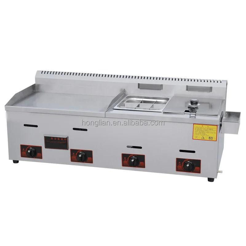 

Commercial Multifunctional Gas Barbecue Grill With Fryer