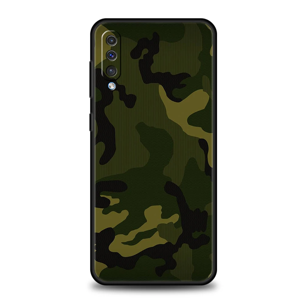 Camouflage Camo Phone Cover Case For Samsung Galaxy A12 A02 A03 A03S A52 A70 A50 A20 A10 A10S A40 4G Luxury Silicone Shell Coque