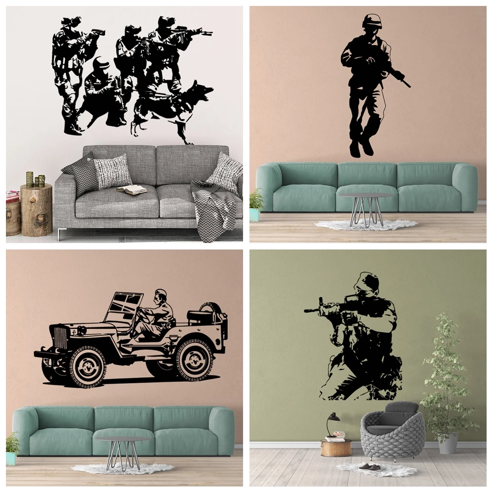 Commando Wall Sticker Self Adhesive Vinyl Waterproof Wall Art Decal For Home Decor Living Room Bedroom Vinyl Art Decal