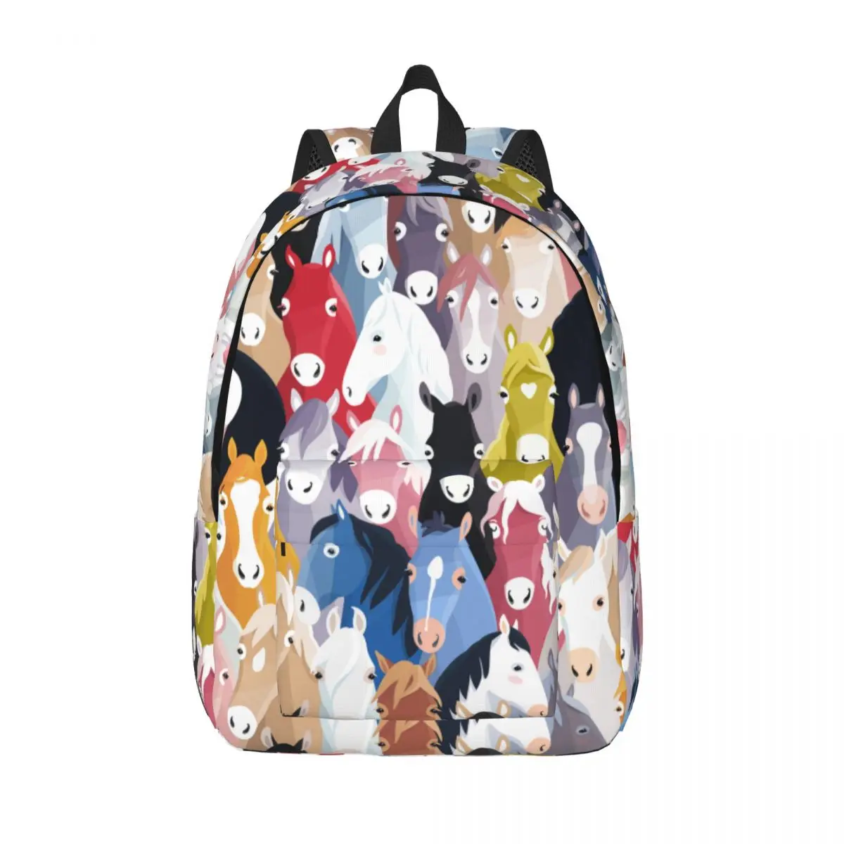 

Pony Pattern Colourful Cartoon Horses Backpack Unisex Travel Bag Schoolbag Bookbag Mochila