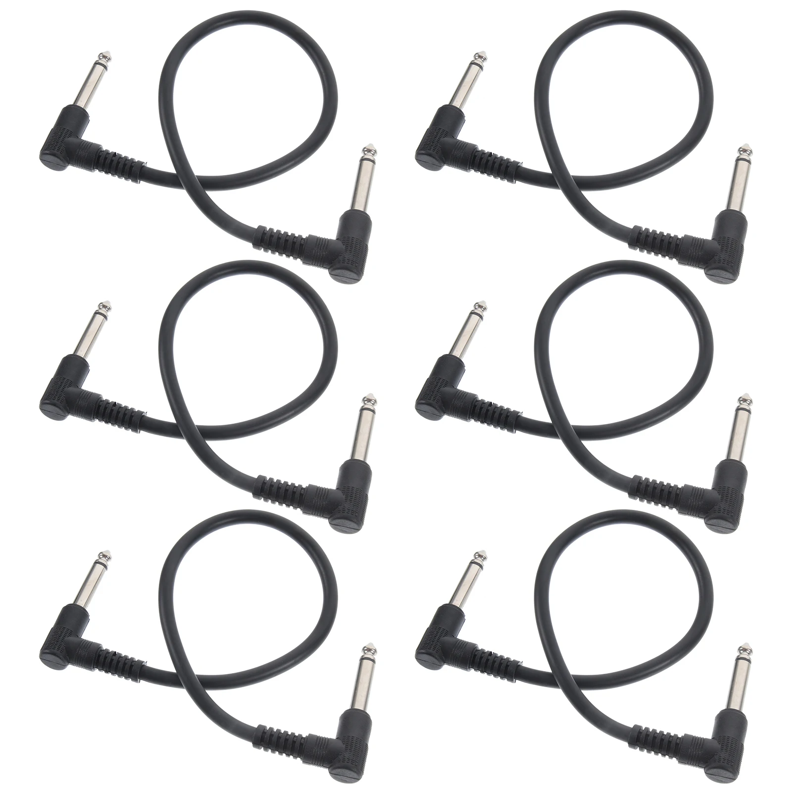 

6pcs 6.35Mm Guitar Audio Cable Patch Cables Flat Design Pvc Shell Lightweight For Electric Guitar Bass Drum Organ Effector