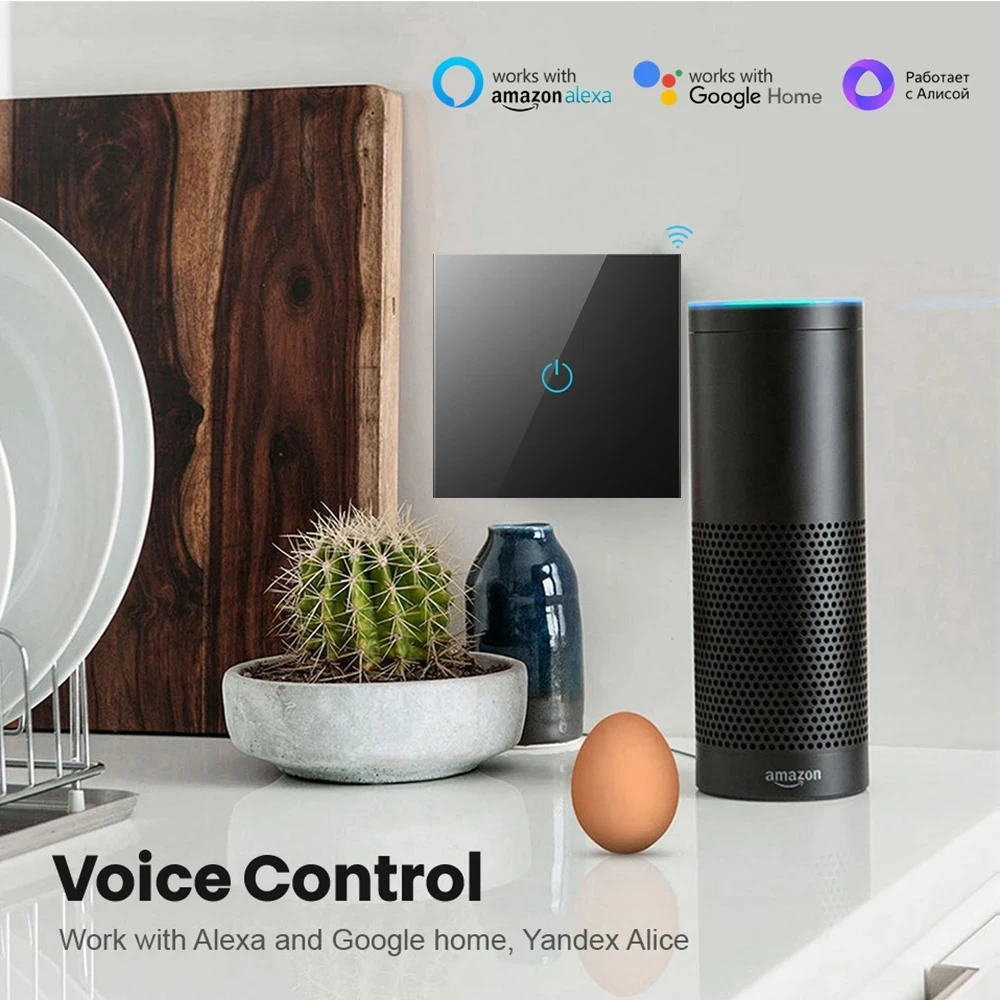 Commutateur intelligent Alexa RF433, pas de fil melon al, feu unique, contrôle Tuya nous-mêmes avec Google 1, 2/3, 4 gangs, maison intelligente,