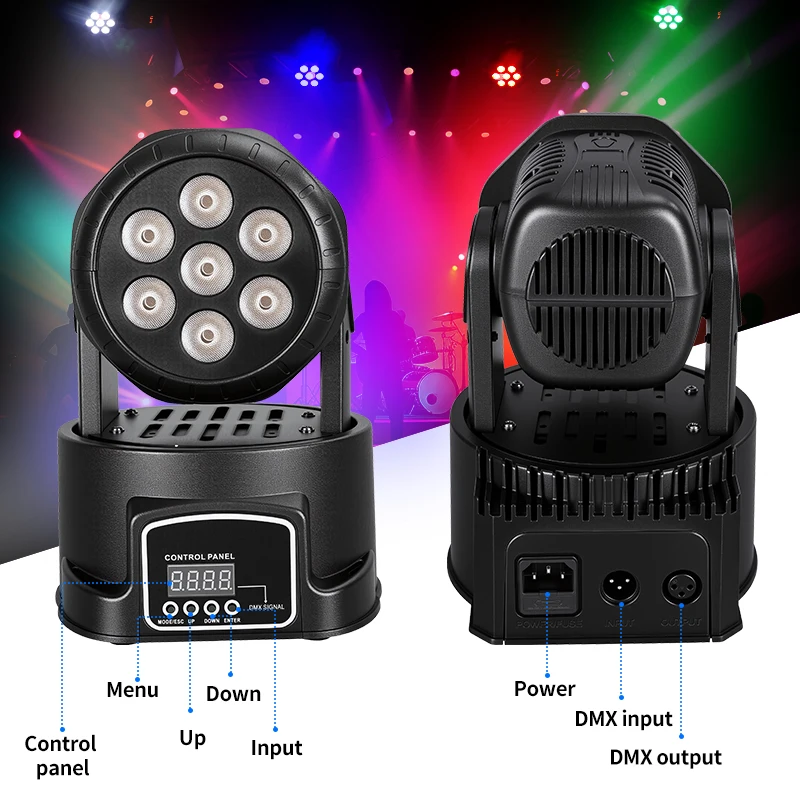 Mingjie 7*8 واط تتحرك رئيس الاسمية ضوء 4in1 RGBW LED المرحلة الإضاءة DMX 512 ل DJ ديسكو عرض الحفلات الزفاف هالوين الديكور #1