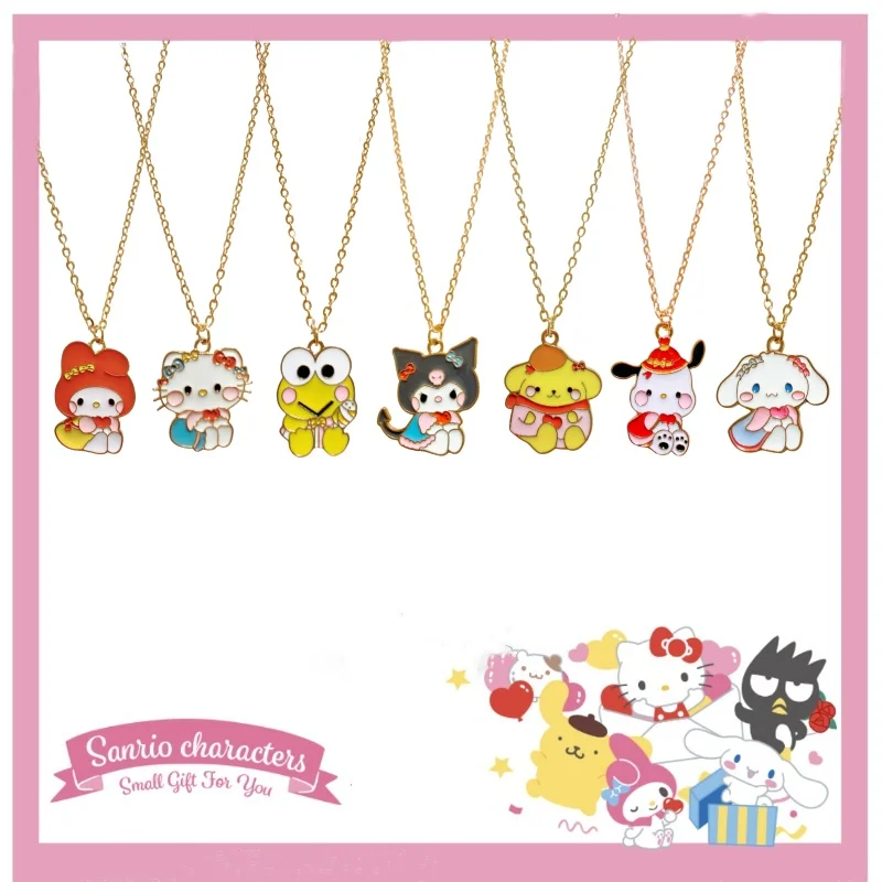 

Sanrio Hello Kitty Love Series Necklaces Anime Figures Kuromi My Melody Cartoon Anime Merchandise Decoration Girl Birthday Gifts