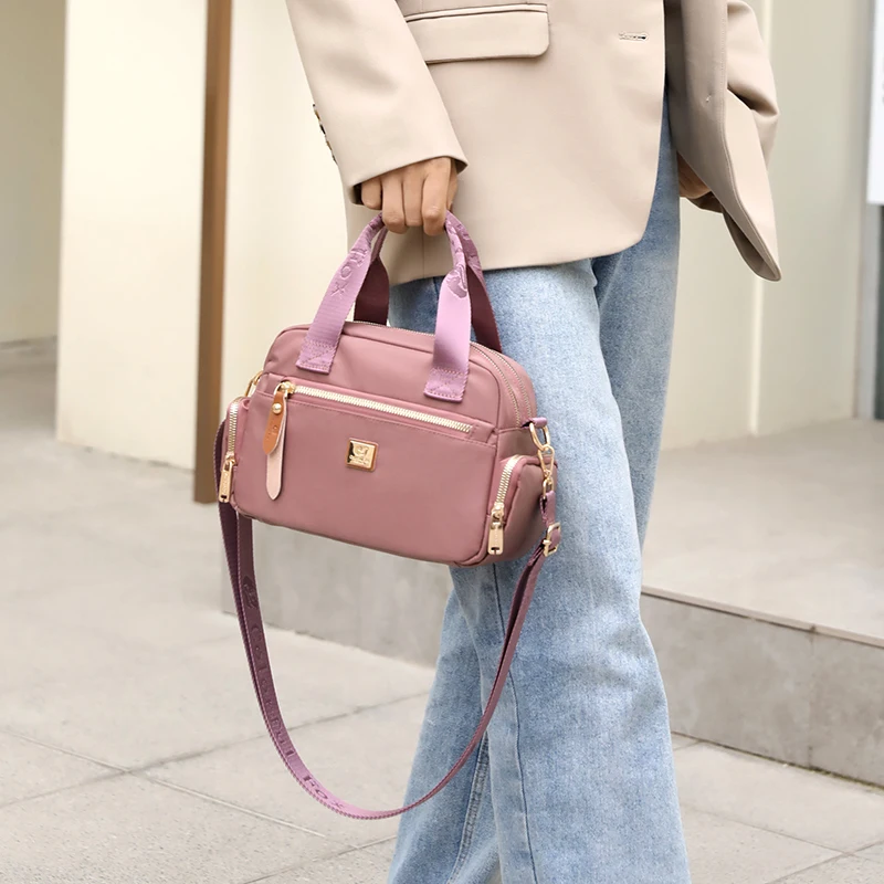 Nylon Lady\'s Handbag Waterproof Crossbody Bag Casual Messenger Bag Lady Cell Phone Clutch Bag Lightweight Shoulder Bag For Girl