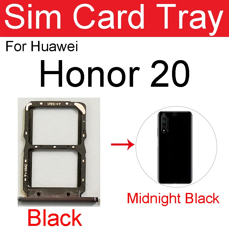 Sim Card Tray Socket Slot Adapter For Huawei Honor 20 Pro Lite 20i